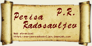 Periša Radosavljev vizit kartica